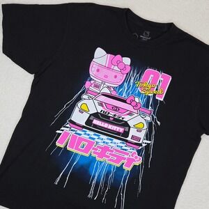 Hello Kitty T-Shirt XL Unisex Black Tokyo Speed Racing Graphic Tee Sanrio JDM